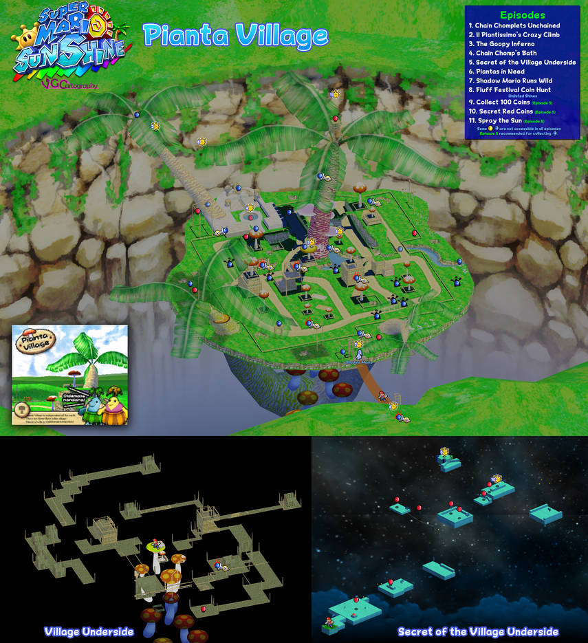 Super Mario Sunshine | Pianta Village Map by VGCartography on DeviantArt