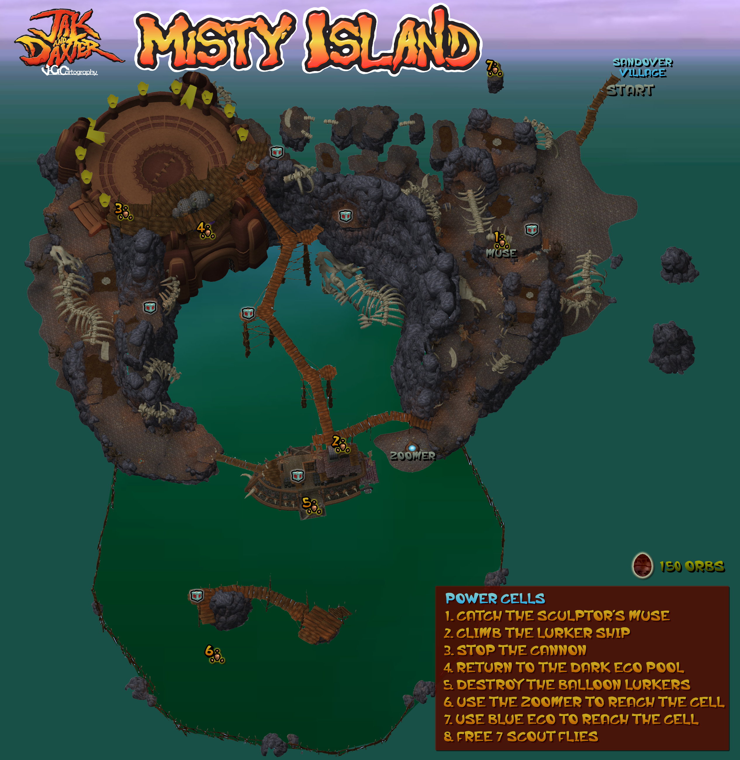 Mistly Island Raft Jak and Daxter | Misty Island Map by VGCartography on DeviantArt