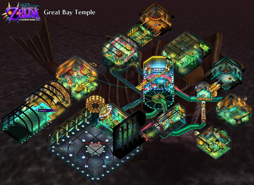Easy Majora Map Zelda Majora's Mask | Great Bay Temple Map by VGCartography on DeviantArt