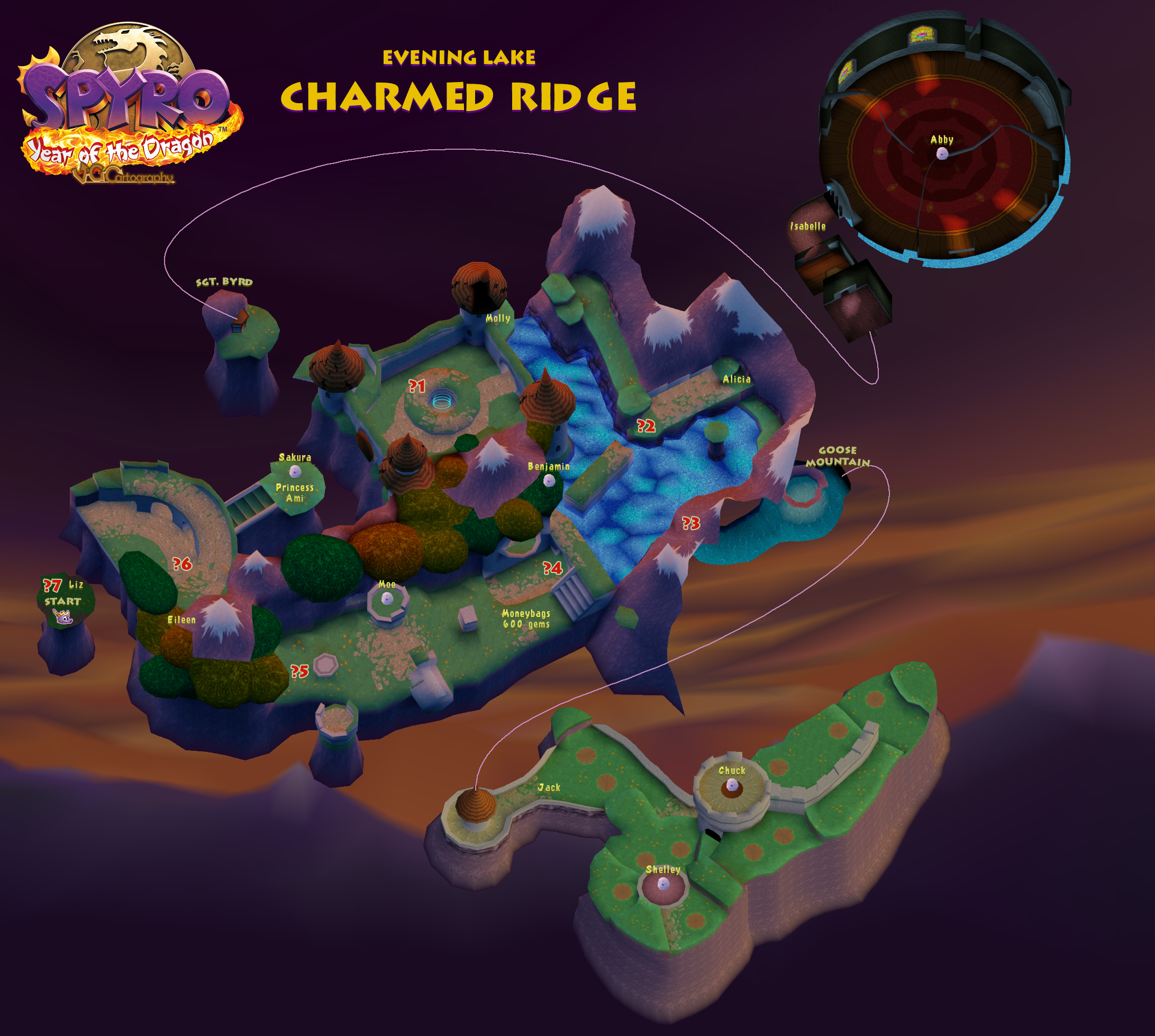 Morbid Ridge Map Spyro the Dragon 3 | Charmed Ridge Map by VGCartography on DeviantArt