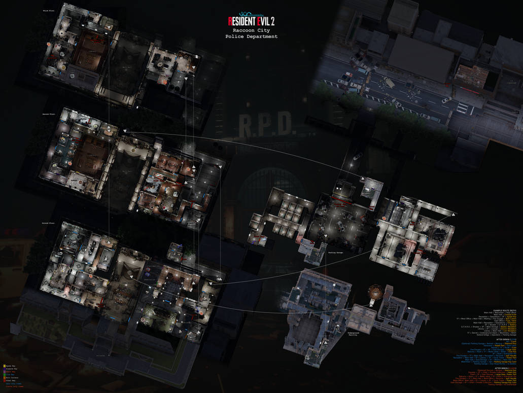 Rpd Layout Resident Evil 2 (2019) | RPD Police Station Map by VGCartography on ...