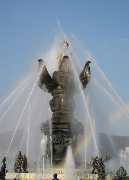 Lotus And Boy Fountain 1