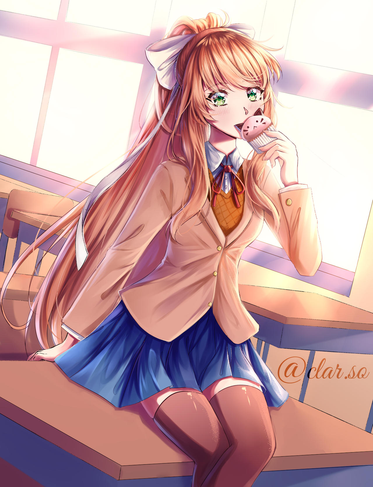 DDLC Monika Fanart By Clarso On DeviantArt ddlc-monika-fanart-by-clarso-on-deviantart