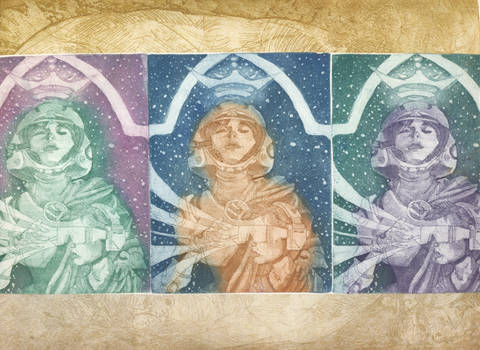 Space Queen Triptych No. 1