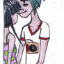 2D and Noodle- at the wall