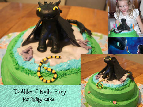 Toothless the Night Fury dragon birthday cake :D