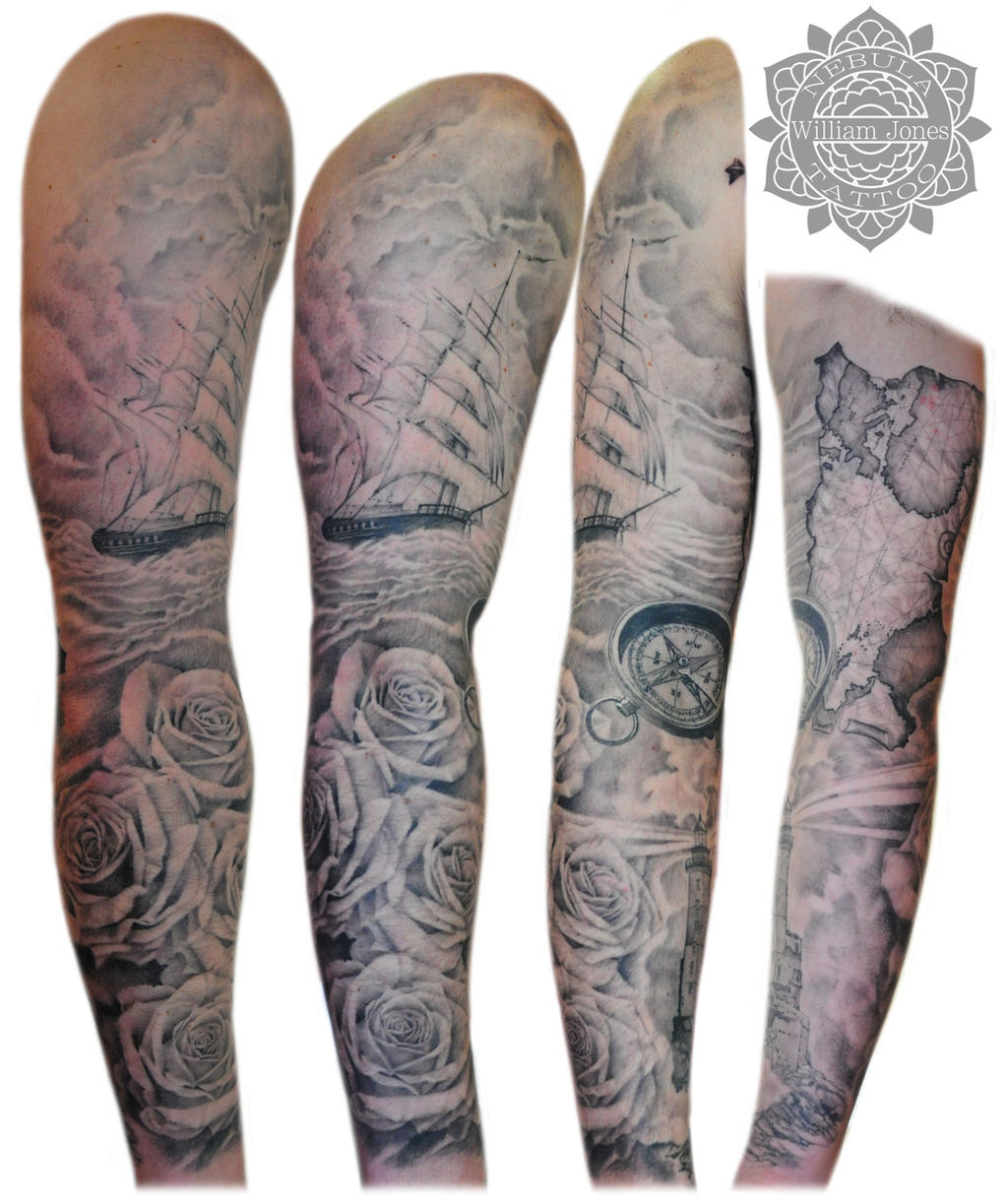 Nautical Tattoo Sleeve by nebulatattoo on DeviantArt