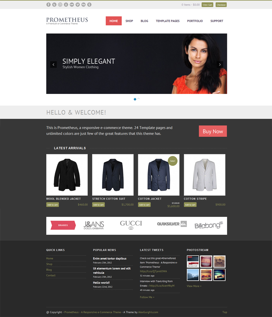 Prometheus - A Responsive e-Commerce Theme