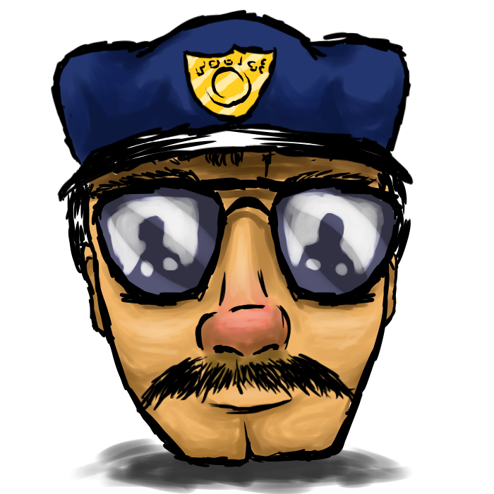 Floating Police Head