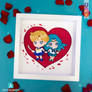 Sailor Uranus and Neptune Papercut Illustration