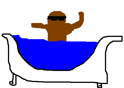 black guy in bath