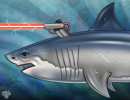 Shark with a Laser Beam on his head