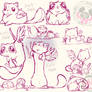 Flying kitties doodles