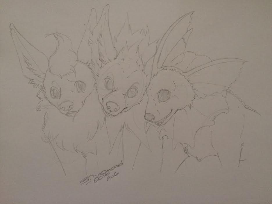 First Gens Of Eeveelution - Sketch