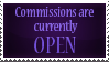 'commissions open' stamp