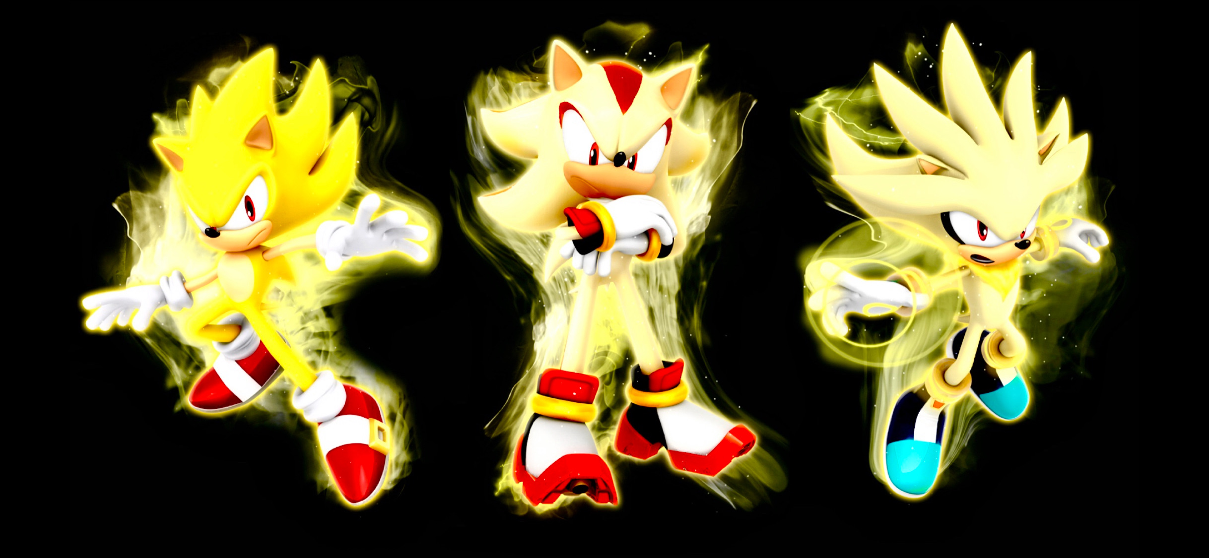 Sonic, Shadow, Silver (super) by zhangbuyun on DeviantArt