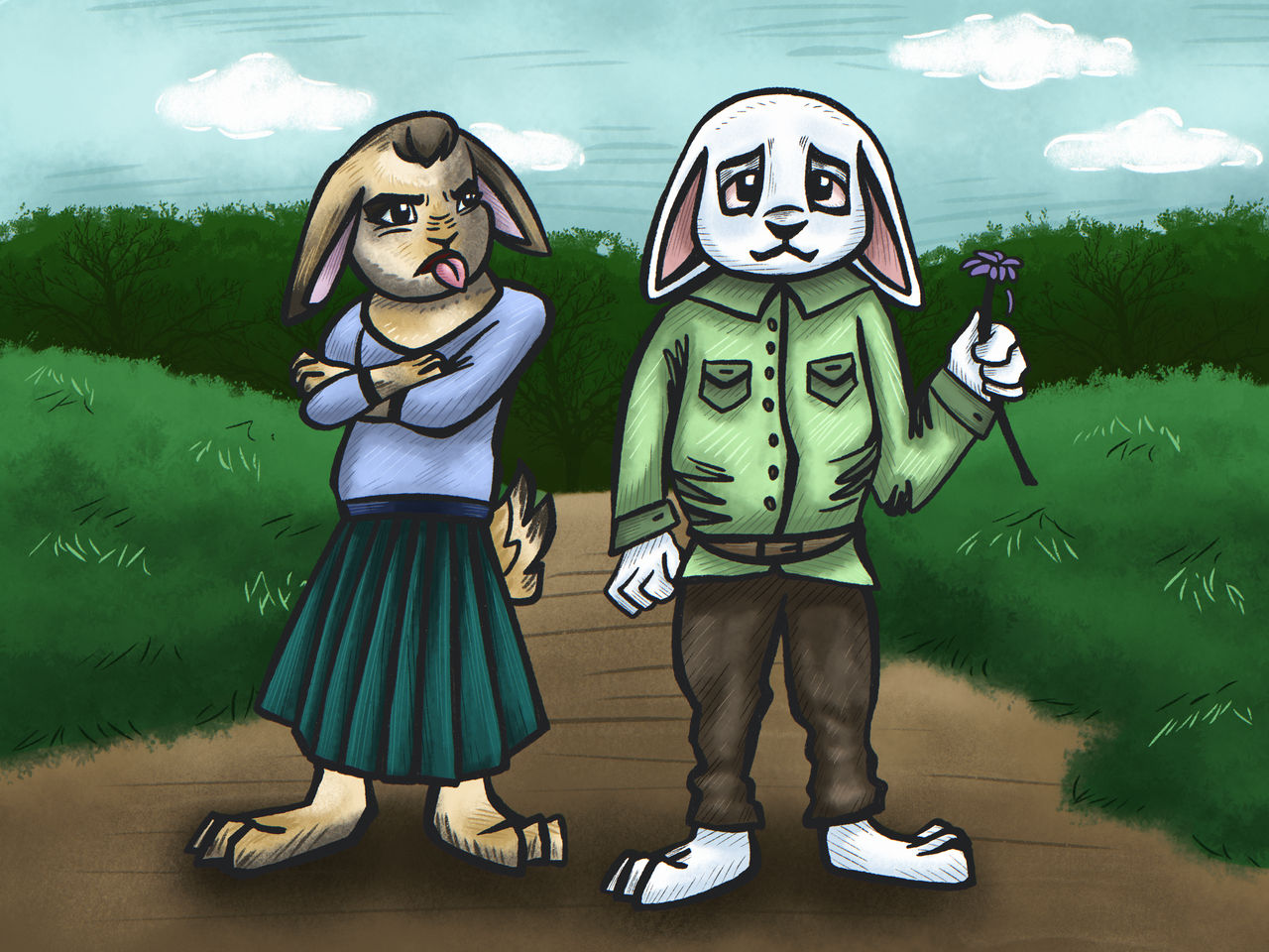 Anthro Rabbits by ElectroEidos on DeviantArt