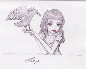 A girl and her raven