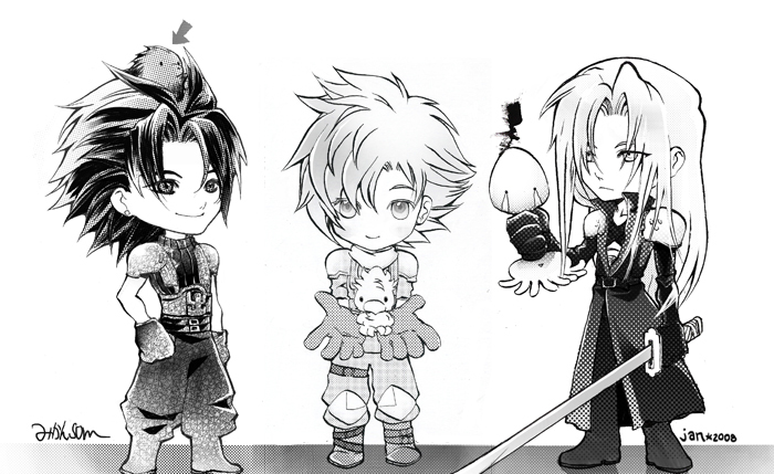 Mini Zack Cloud and Sephiroth