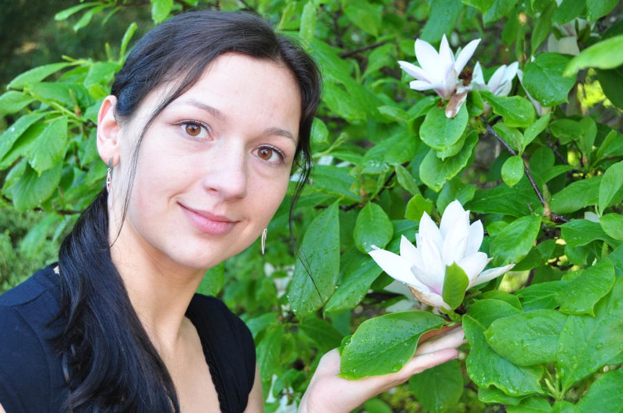 Girl and flower