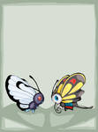 Butterfree and  Beautifly by experimental-thing