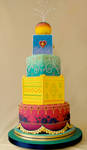 Bollywood wedding cake by louise-art