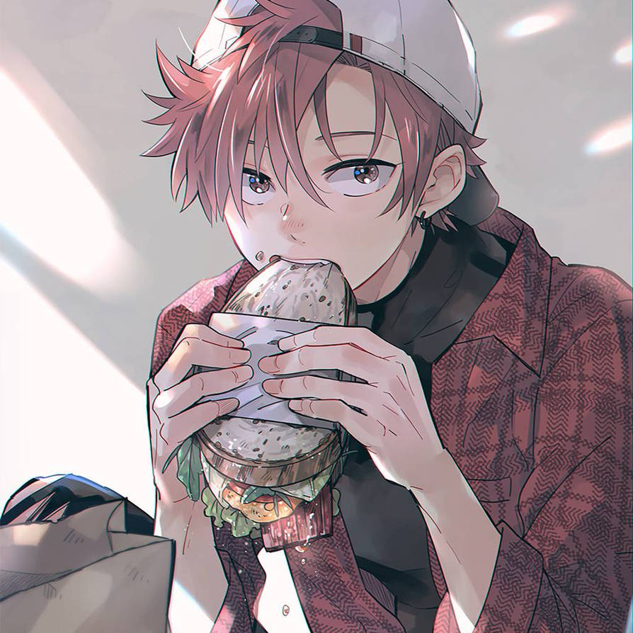 anime boy eating by F1Zombiekillers on DeviantArt