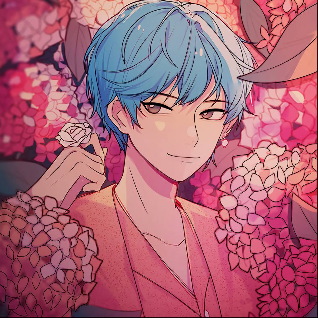 anime boy with flowers by F1Zombiekillers on DeviantArt