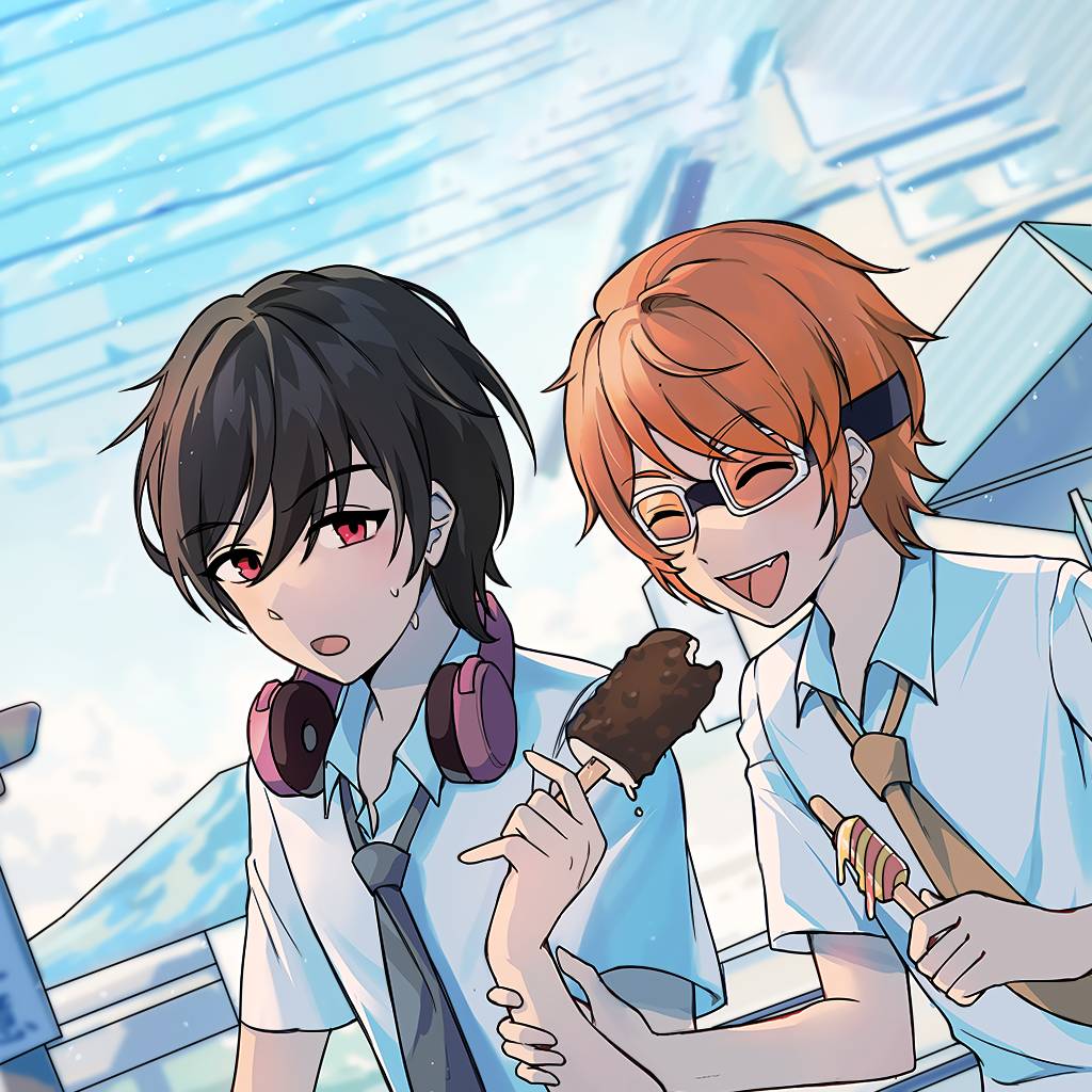 two anime boys eating by F1Zombiekillers on DeviantArt