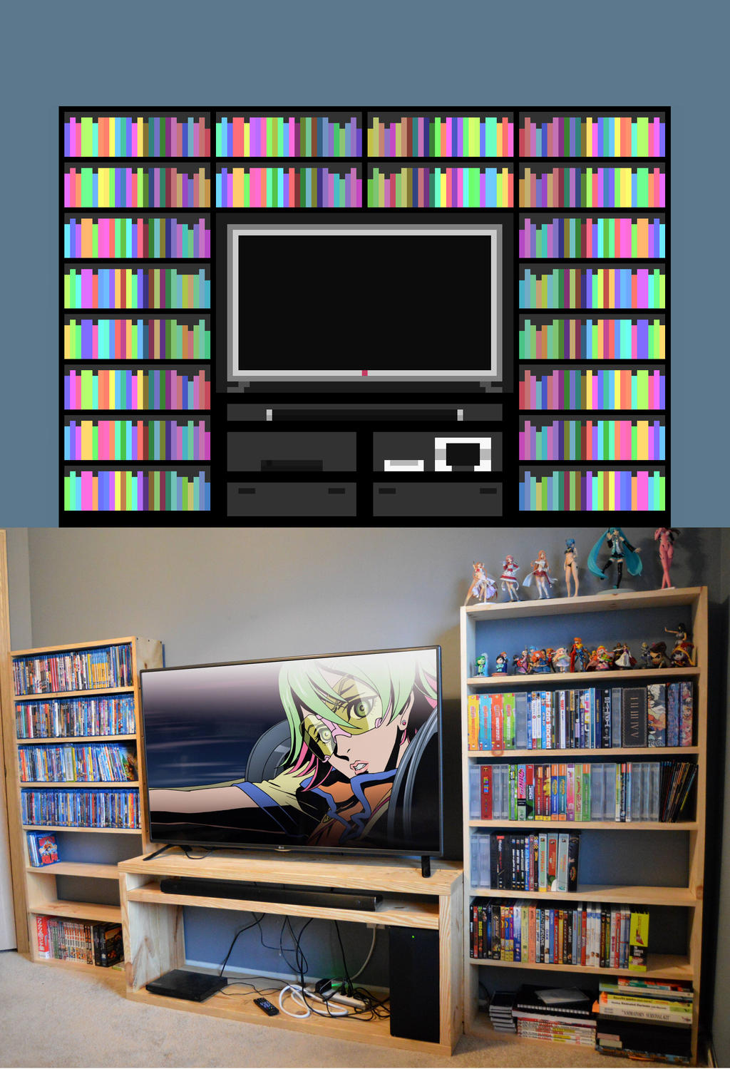 Full Wall Bookshelf Diy Project By Custom Bluray Covers On Deviantart