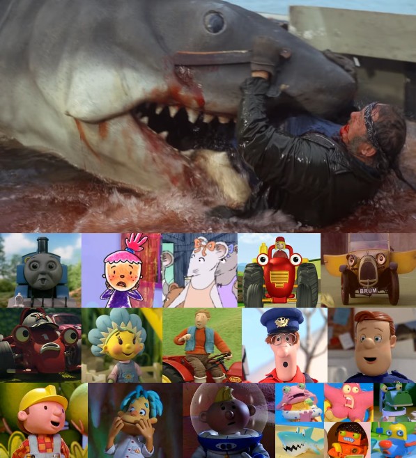 Friendly Friends reacts to Quint devoured by Shark