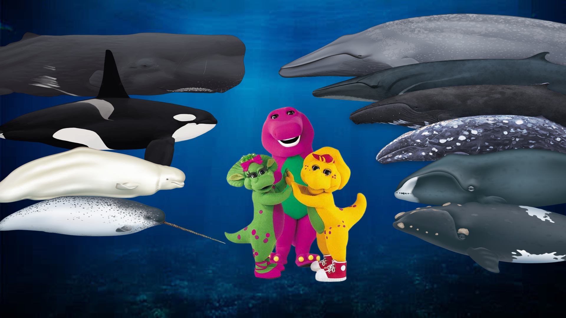 Barney, BJ, Baby Bop and the Whales