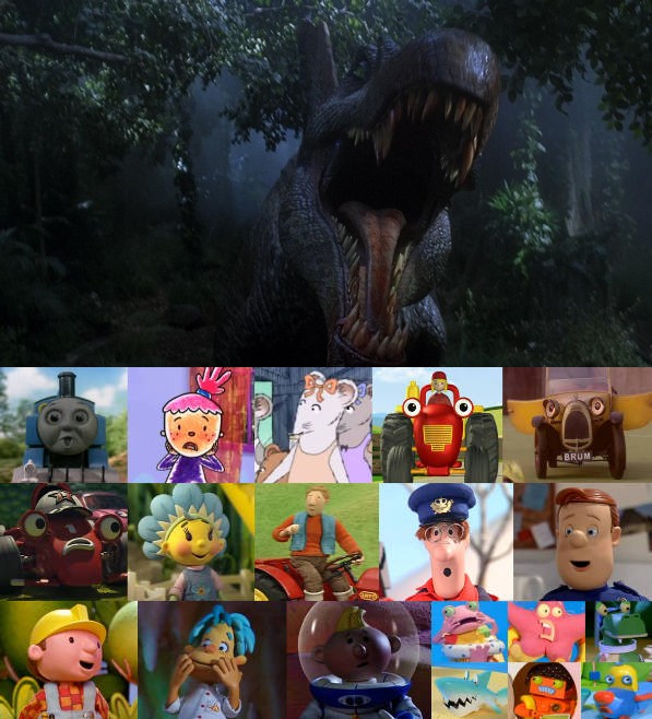 The Friendly Friends are scared of Spinosaurus