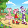 Angelina, Amy Rose, Blaze and Fifi at the park