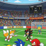 Team Sonic vs Team TV Heroes at Football