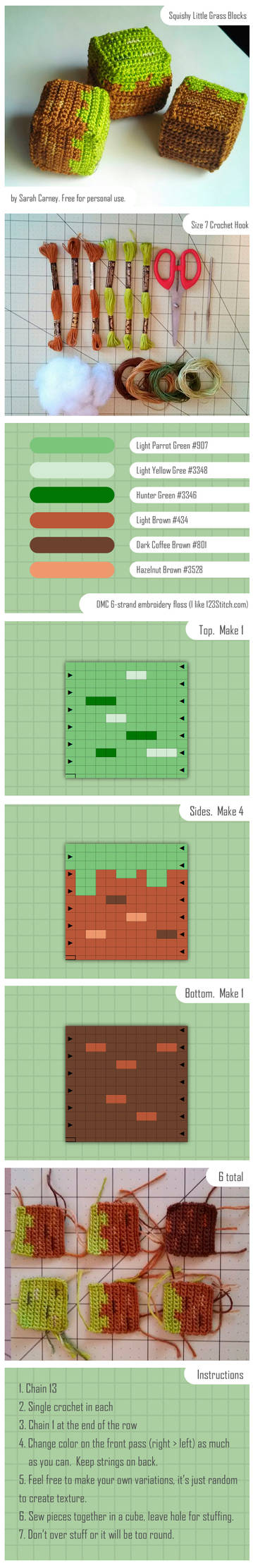 Grass Block Crochet Tutorial