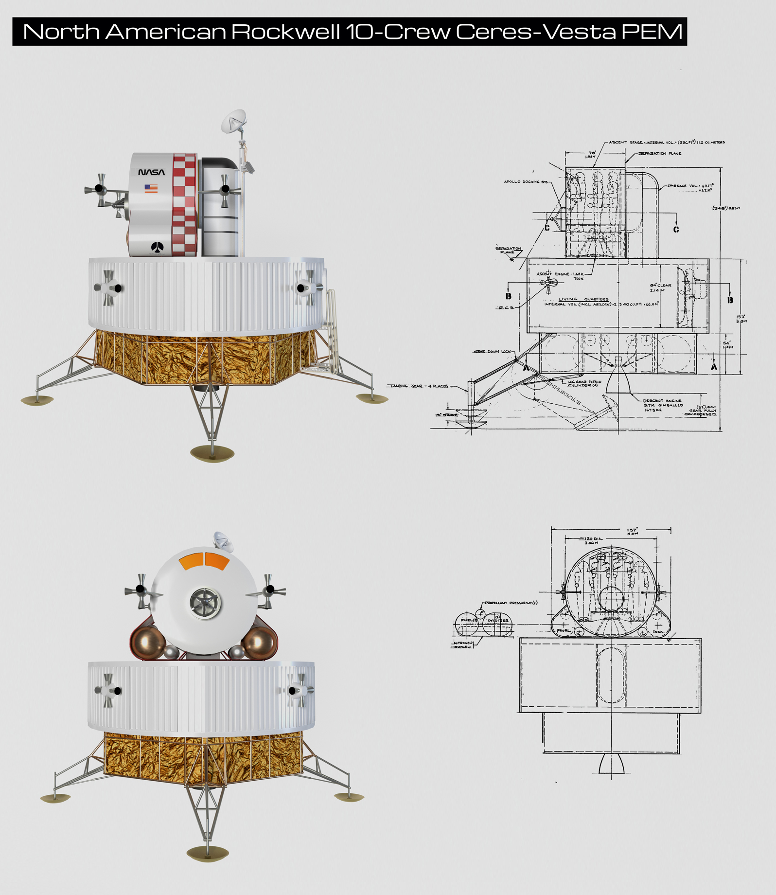 North American Rockwell 10-Crew Ceres-Vesta PEM