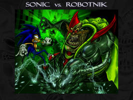 Sonic vs Robotnik Wallpaper