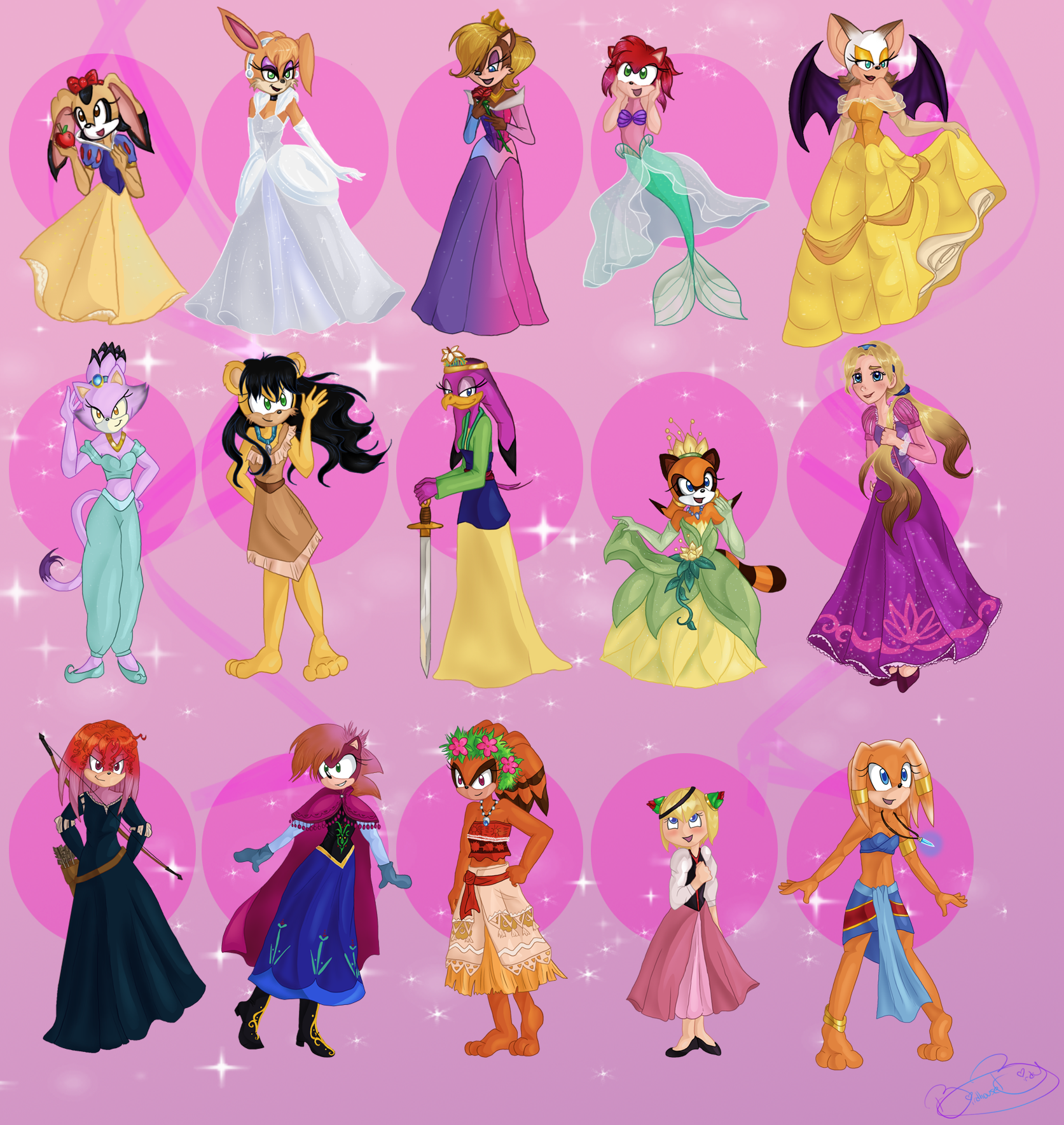 Sonic Girls: Disney Princesses 4 by Birdhousebirdy on DeviantArt