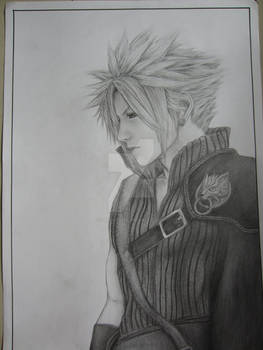 Cloud FFVII Pencil Drawing