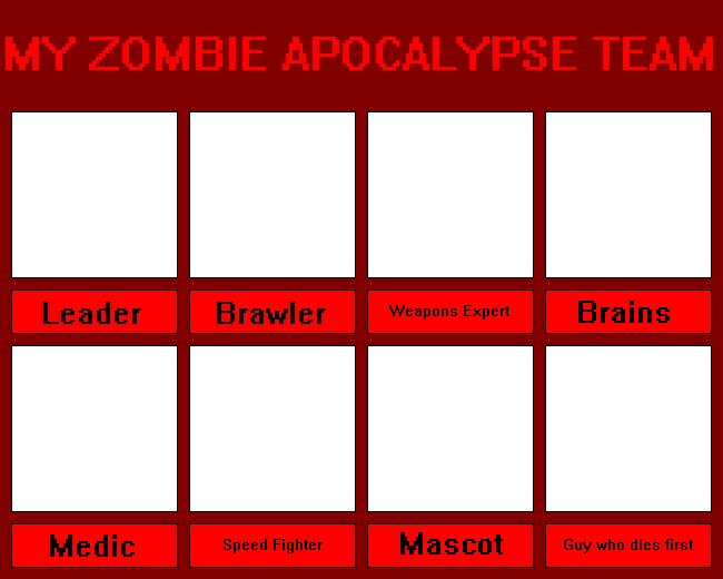 My zombie apocalypse team template (F2U) by FlainYesFourzeNo on DeviantArt My zombie apocalypse team template (F2U) by FlainYesFourzeNo on DeviantArt