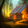 Cabin in the woods Log home
