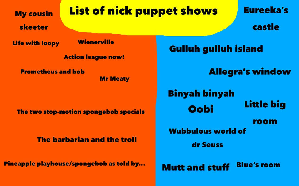 Nick puppet list by tanasweet123 on DeviantArt
