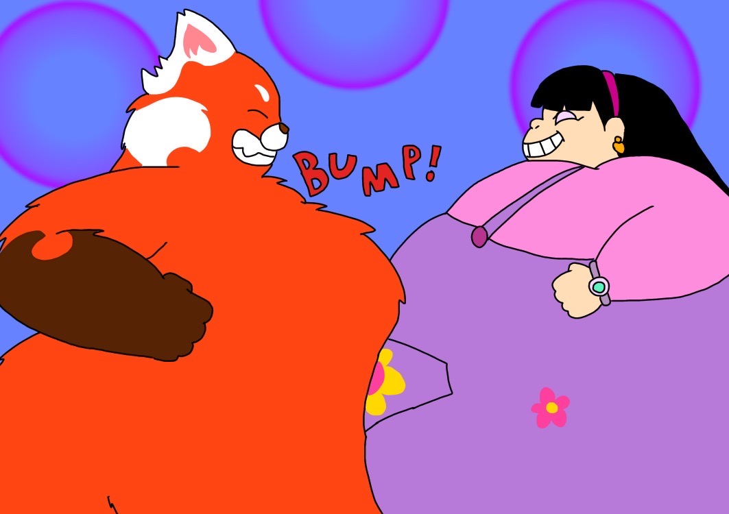 Big besties belly bumping by tanasweet123 on DeviantArt