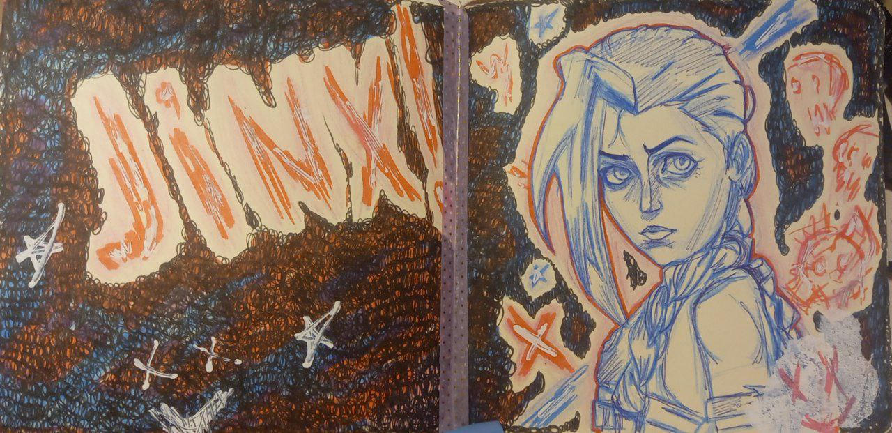 Jinx drawings arcane by Maksielolz on DeviantArt