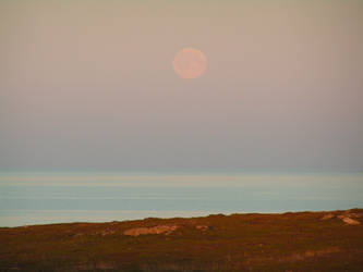 Moon over Arctic Sea