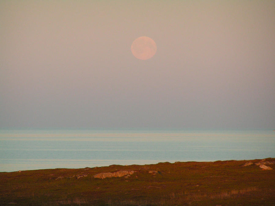 Moon over Arctic Sea