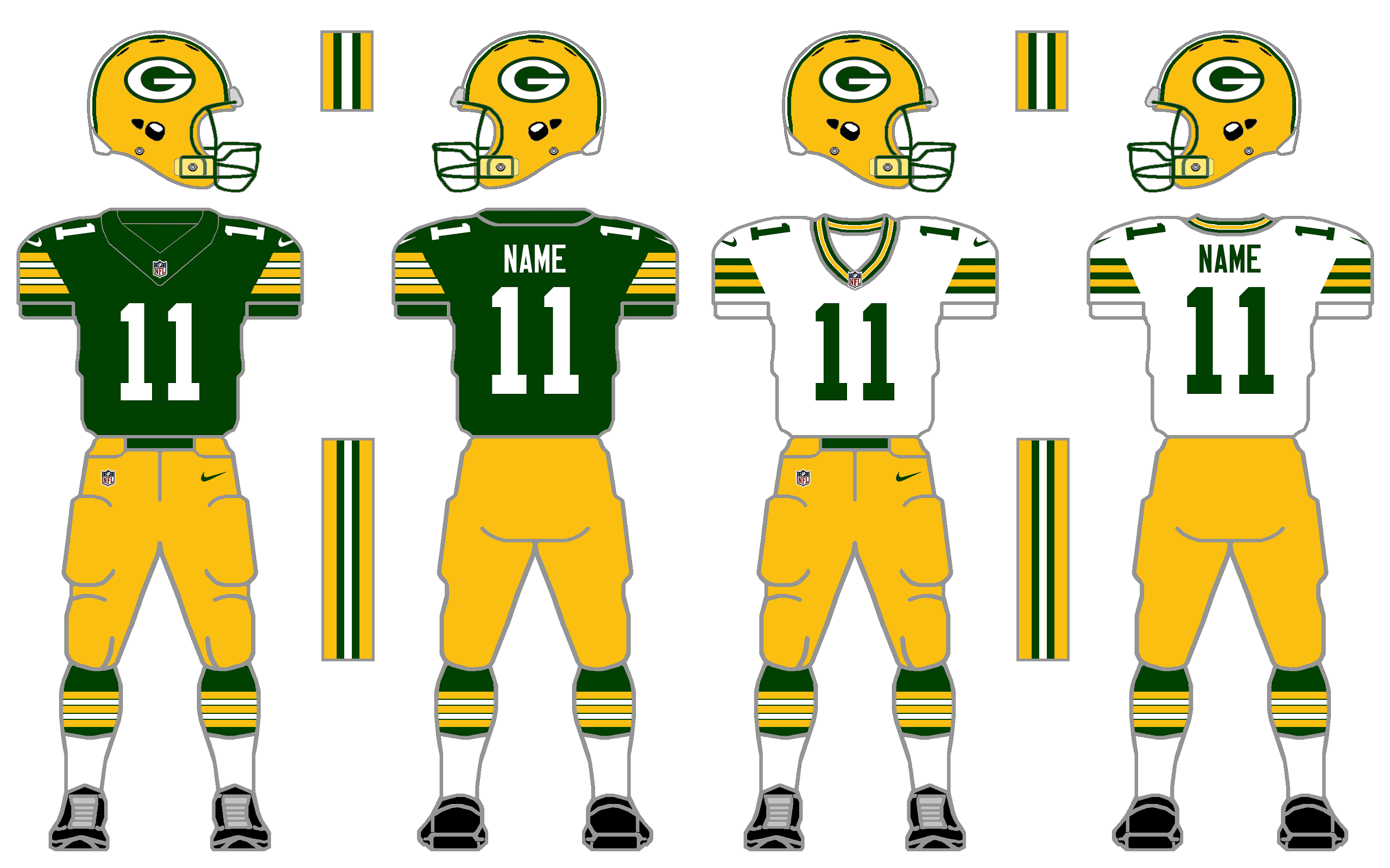 Nike Elite 51 Packers Uniform Tweak by SimplyMoono on DeviantArt