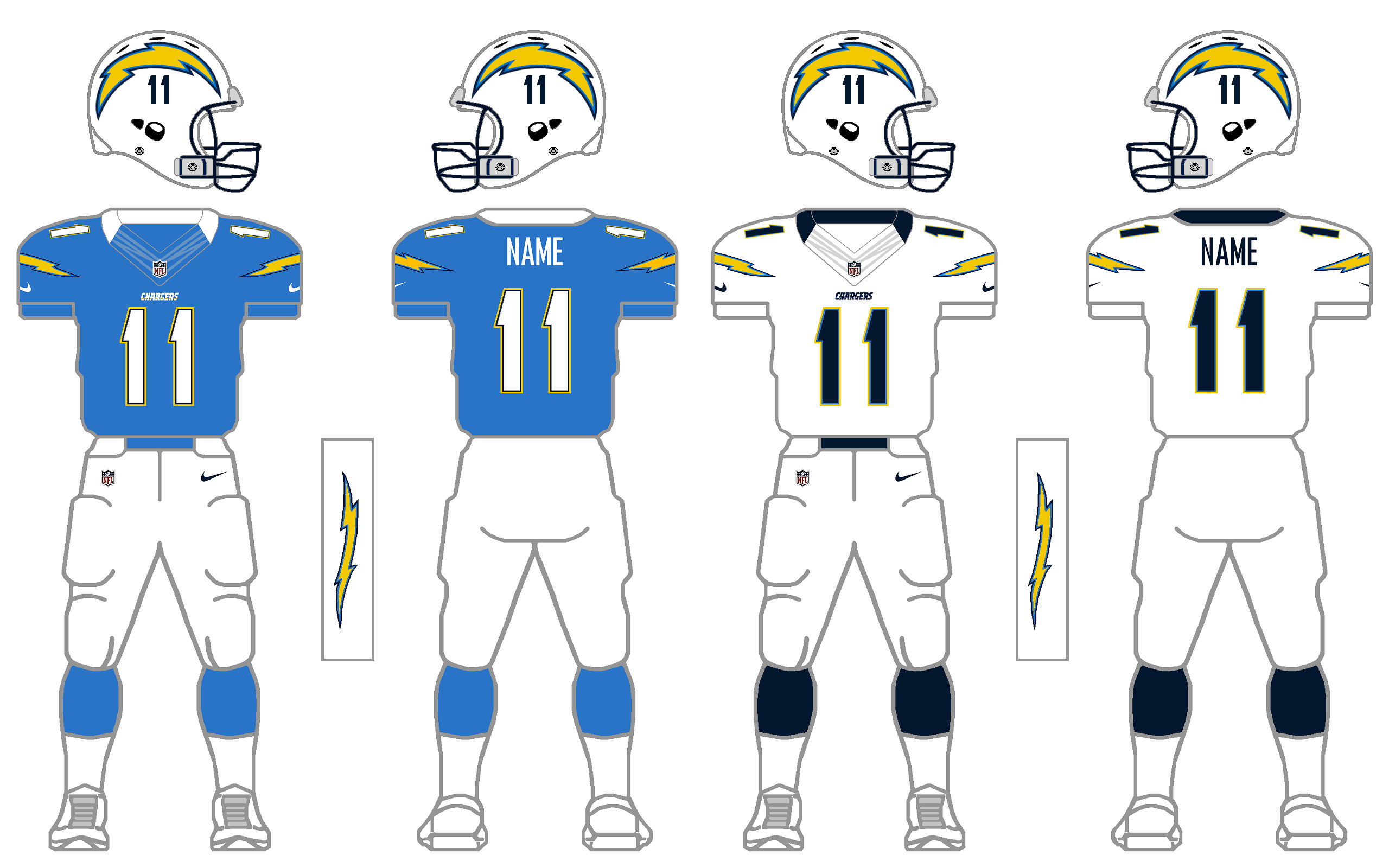 Nike Elite 51 Chargers Uniform Tweak