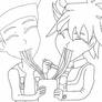 Yusei and crow with ramen noodles